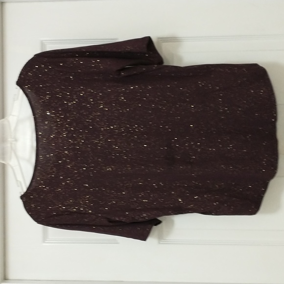 Apt.9 Dark Red Short Sleeved Top Size Petite Large - Picture 3 of 4